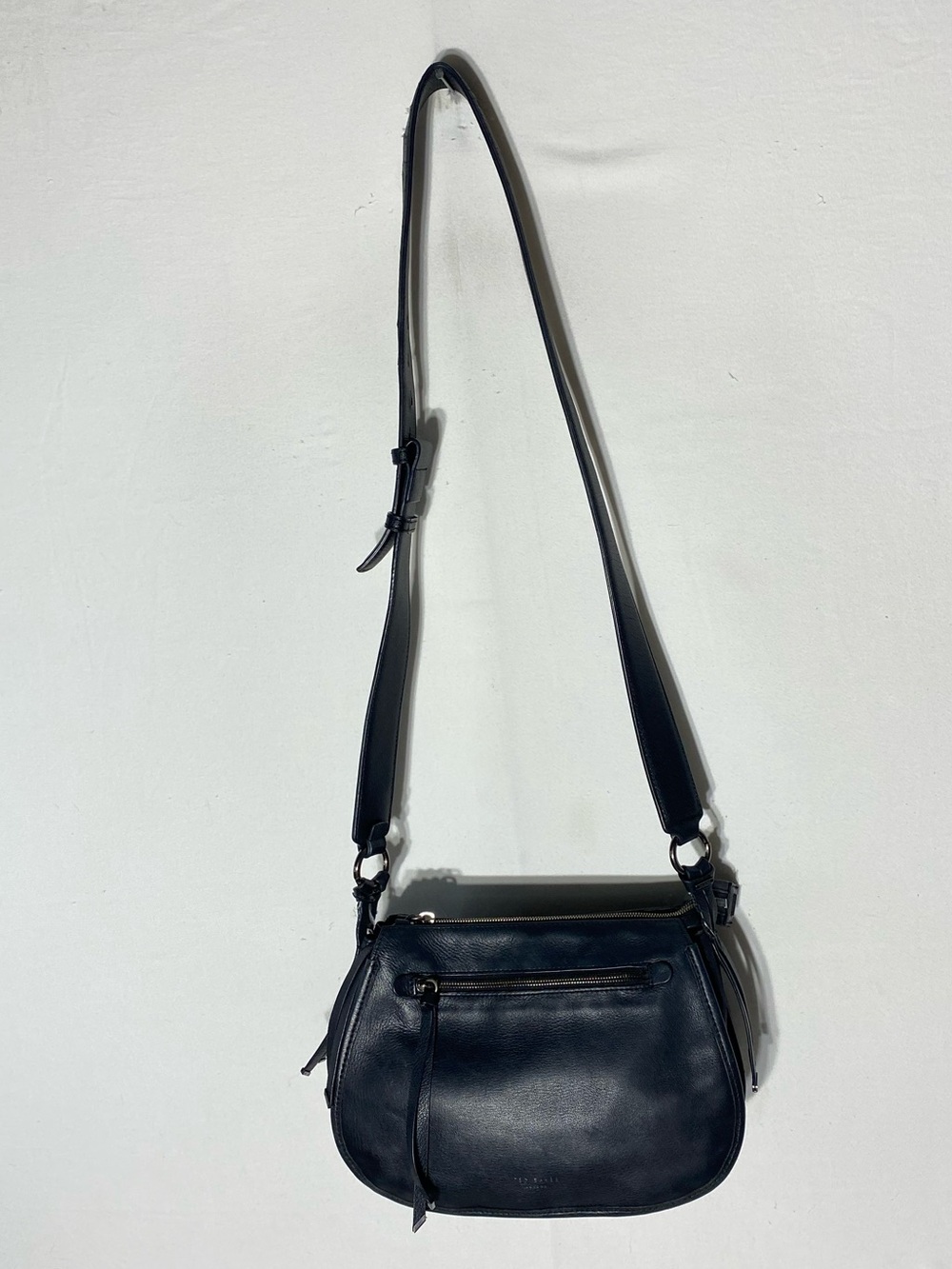 Ted Baker London Black Leather Crossbody Bag Saddle Bag Purse